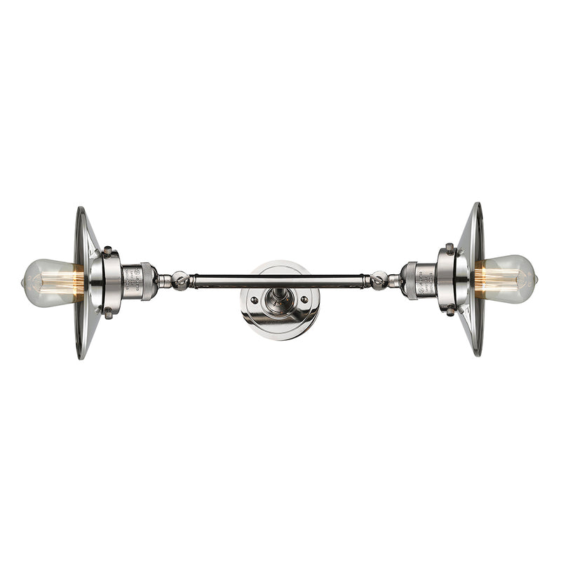 Innovations Lighting Railroad 2 Light Bath Vanity Light Part Of The Franklin Restoration Collection 208L-PN-M1-LED