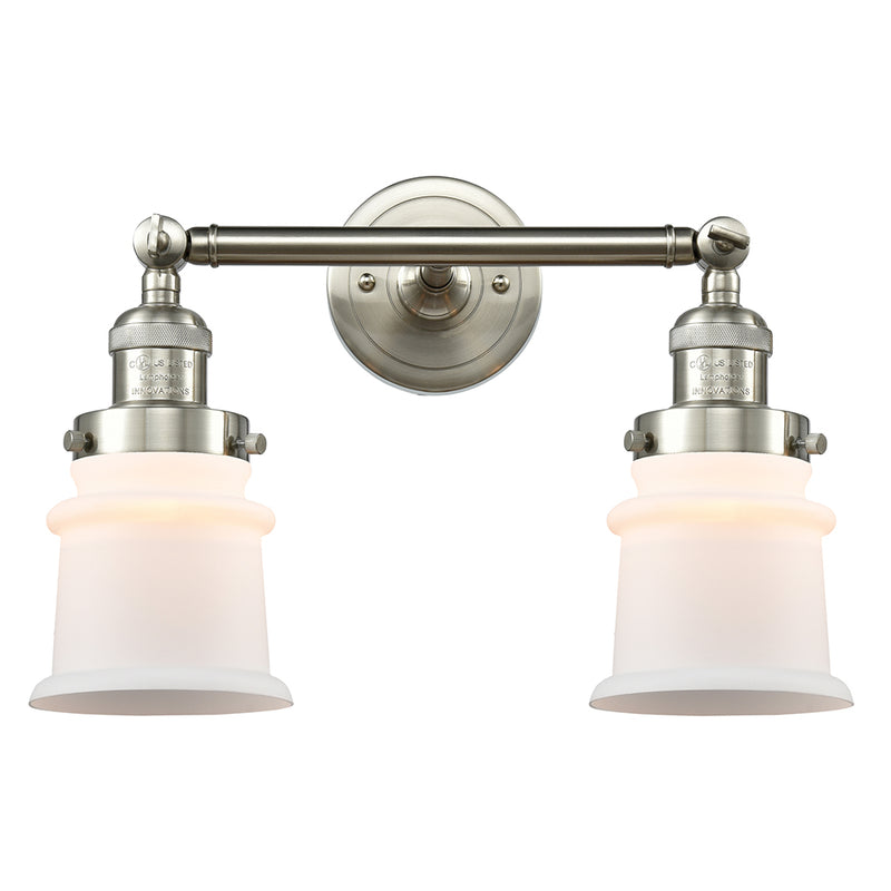 Innovations Lighting Small Canton 2 Light Bath Vanity Light Part Of The Franklin Restoration Collection 208L-SN-G181S-LED