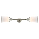 Canton Bath Vanity Light shown in the Brushed Satin Nickel finish with a Matte White shade