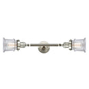 Canton Bath Vanity Light shown in the Brushed Satin Nickel finish with a Clear shade