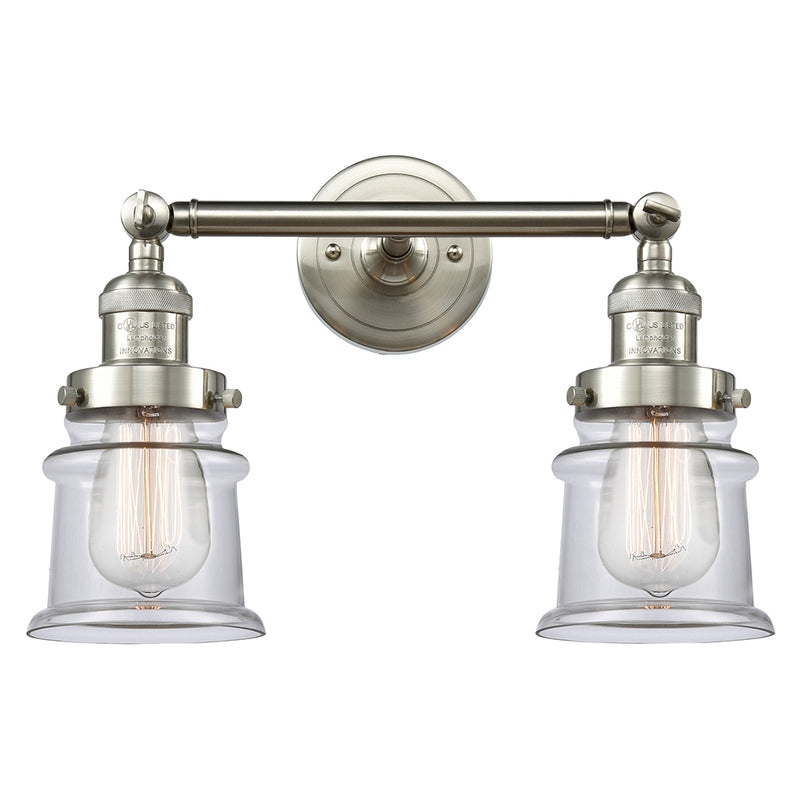 Innovations Lighting Small Canton 2 Light Bath Vanity Light Part Of The Franklin Restoration Collection 208L-SN-G182S-LED