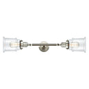 Canton Bath Vanity Light shown in the Brushed Satin Nickel finish with a Clear shade