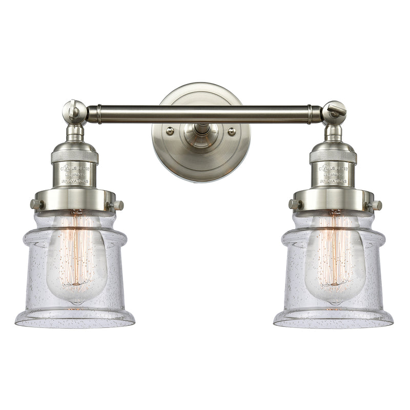 Innovations Lighting Small Canton 2 Light Bath Vanity Light Part Of The Franklin Restoration Collection 208L-SN-G184S