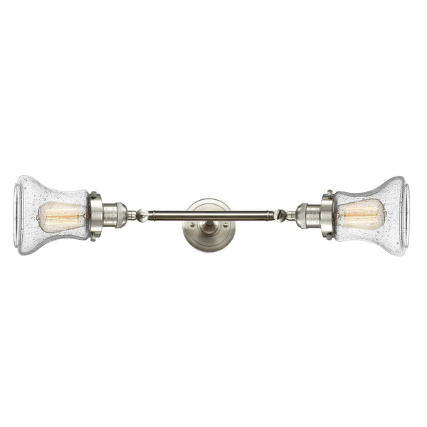 Bellmont Bath Vanity Light shown in the Brushed Satin Nickel finish with a Seedy shade