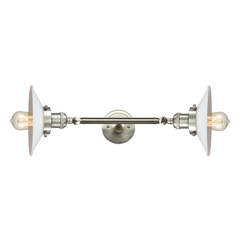 Innovations Lighting Halophane 2 Light Bath Vanity Light Part Of The Franklin Restoration Collection 208L-SN-G1-LED