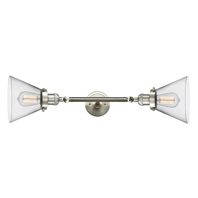 Innovations Lighting Large Cone 2 Light Bath Vanity Light Part Of The Franklin Restoration Collection 208L-SN-G42