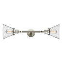 Cone Bath Vanity Light shown in the Brushed Satin Nickel finish with a Seedy shade