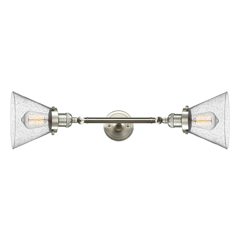 Innovations Lighting Large Cone 2 Light Bath Vanity Light Part Of The Franklin Restoration Collection 208L-SN-G44