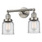 Innovations Lighting Small Bell 2 Light Bath Vanity Light Part Of The Franklin Restoration Collection 208L-SN-G52