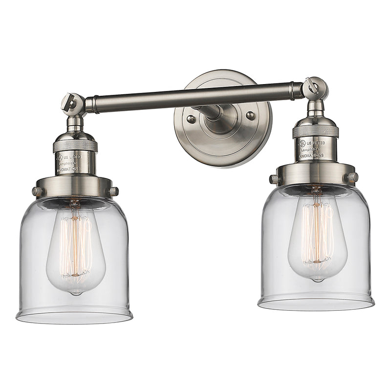 Innovations Lighting Small Bell 2 Light Bath Vanity Light Part Of The Franklin Restoration Collection 208L-SN-G52-LED