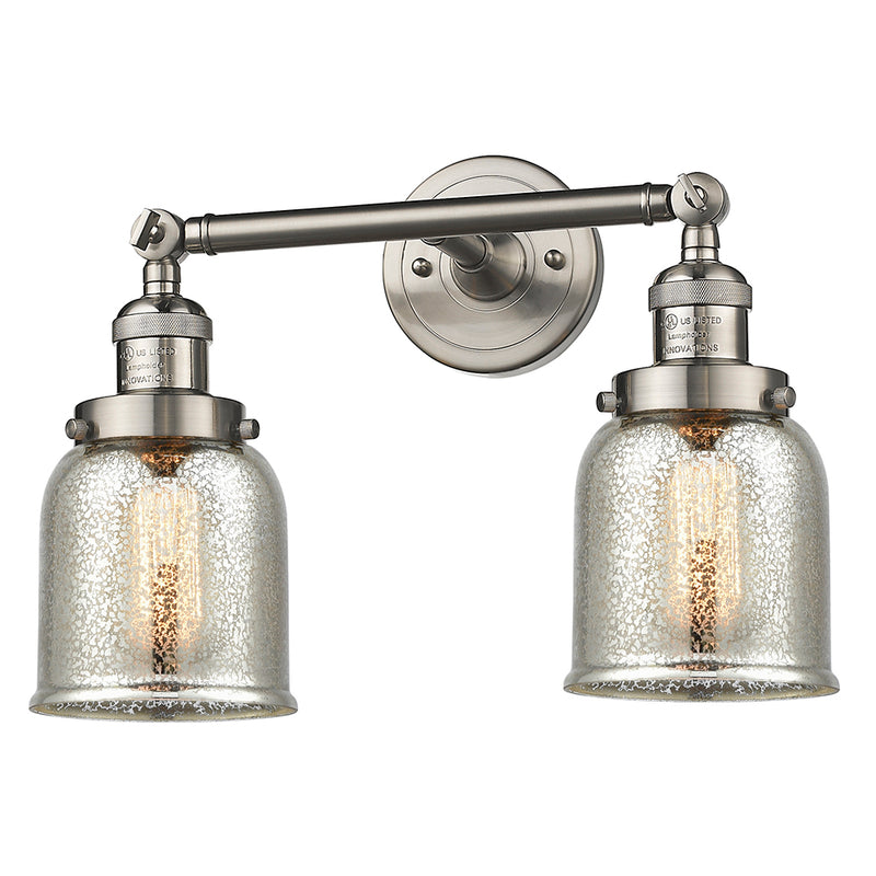 Innovations Lighting Small Bell 2 Light Bath Vanity Light Part Of The Franklin Restoration Collection 208L-SN-G58