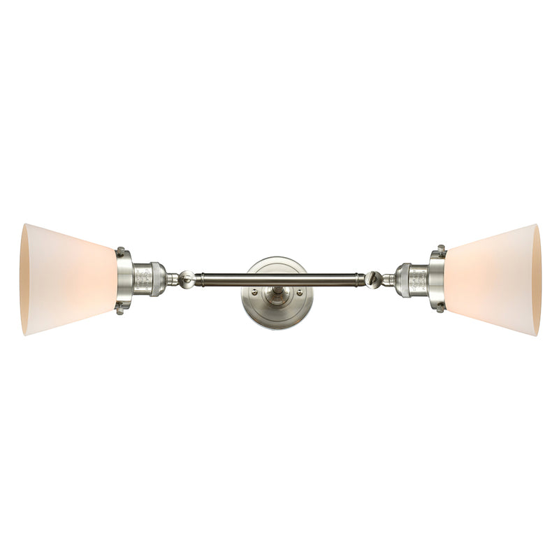Innovations Lighting Small Cone 2 Light Bath Vanity Light Part Of The Franklin Restoration Collection 208L-SN-G61