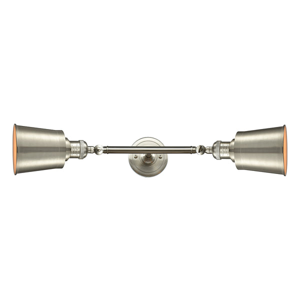 Addison Bath Vanity Light shown in the Brushed Satin Nickel finish with a Brushed Satin Nickel shade