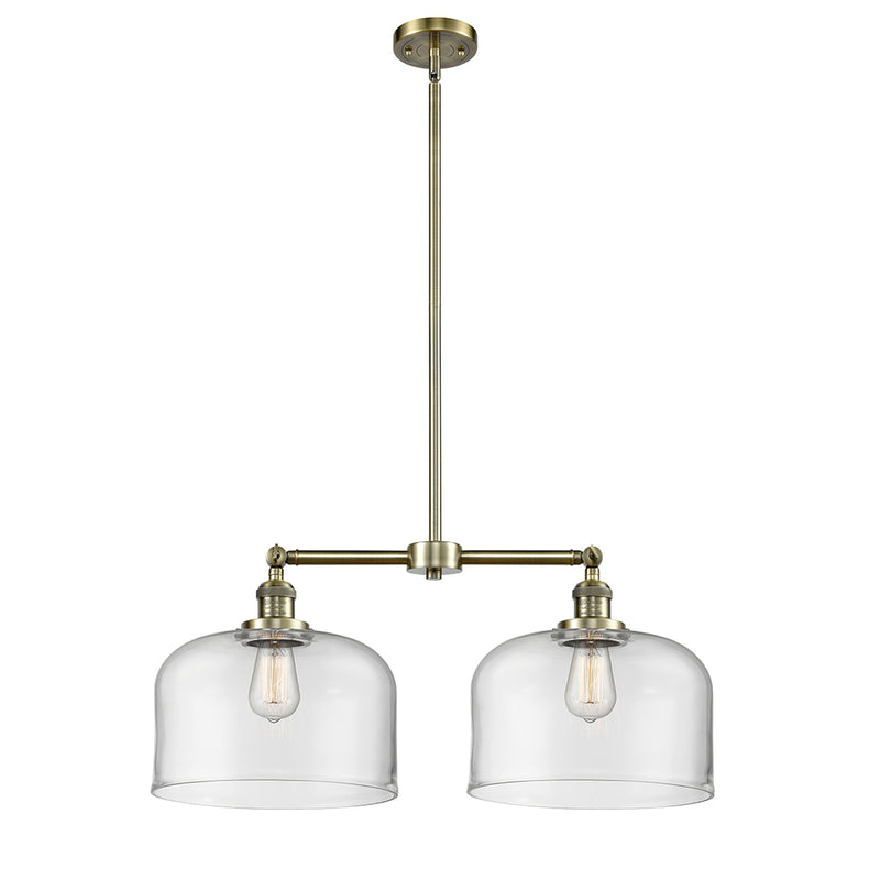 Bell Island Light shown in the Antique Brass finish with a Clear shade