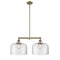 Bell Island Light shown in the Antique Brass finish with a Clear shade