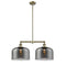 Bell Island Light shown in the Antique Brass finish with a Plated Smoke shade