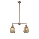 Chatham Island Light shown in the Antique Copper finish with a Mercury shade