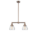 Fulton Island Light shown in the Antique Copper finish with a Clear shade