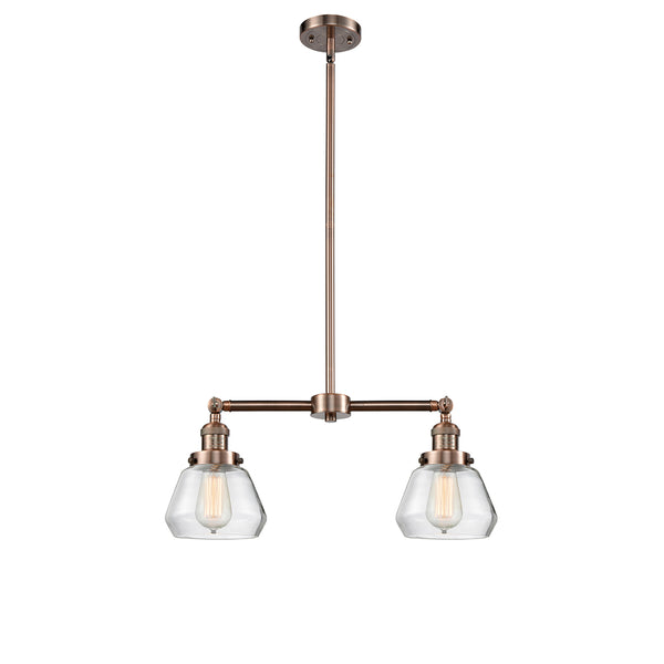 Fulton Island Light shown in the Antique Copper finish with a Clear shade