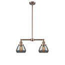 Fulton Island Light shown in the Antique Copper finish with a Plated Smoke shade