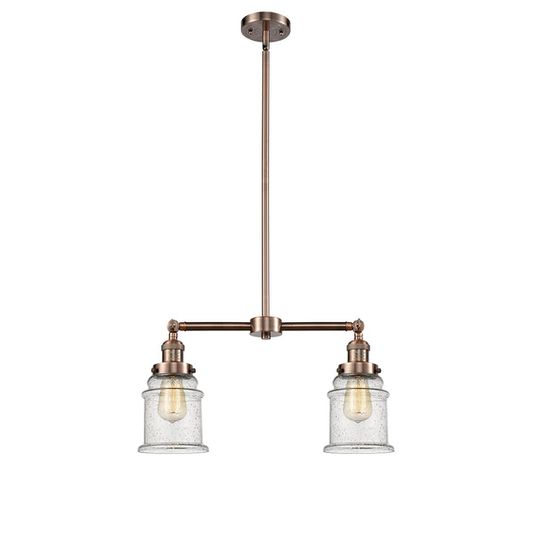 Canton Island Light shown in the Antique Copper finish with a Seedy shade