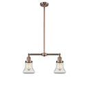 Bellmont Island Light shown in the Antique Copper finish with a Clear shade