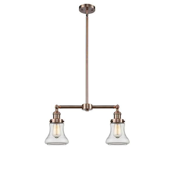 Bellmont Island Light shown in the Antique Copper finish with a Clear shade