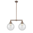 Beacon Island Light shown in the Antique Copper finish with a Seedy shade