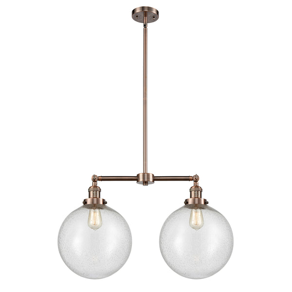 Beacon Island Light shown in the Antique Copper finish with a Seedy shade