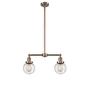 Beacon Island Light shown in the Antique Copper finish with a Seedy shade