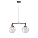 Beacon Island Light shown in the Antique Copper finish with a Seedy shade