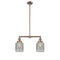 Stanton Island Light shown in the Antique Copper finish with a Clear Wire Mesh shade