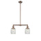 Colton Island Light shown in the Antique Copper finish with a Clear Halophane shade