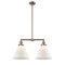 Cone Island Light shown in the Antique Copper finish with a Matte White shade