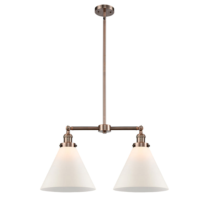 Cone Island Light shown in the Antique Copper finish with a Matte White shade