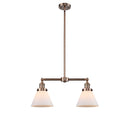 Cone Island Light shown in the Antique Copper finish with a Matte White shade