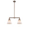 Cone Island Light shown in the Antique Copper finish with a Matte White shade