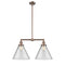 Cone Island Light shown in the Antique Copper finish with a Clear shade