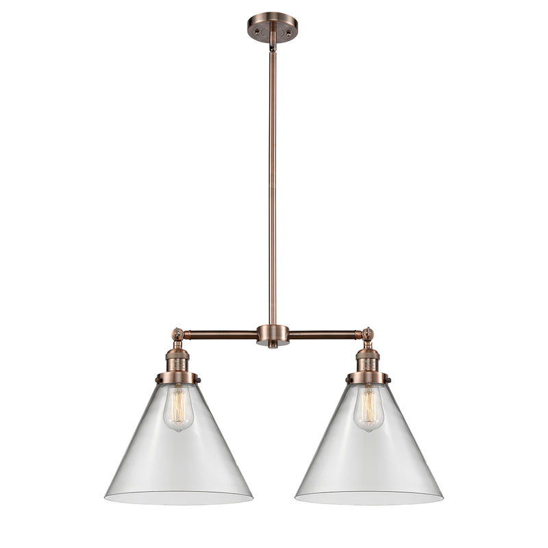 Cone Island Light shown in the Antique Copper finish with a Clear shade