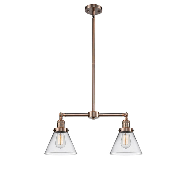 Cone Island Light shown in the Antique Copper finish with a Clear shade