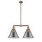 Cone Island Light shown in the Antique Copper finish with a Plated Smoke shade