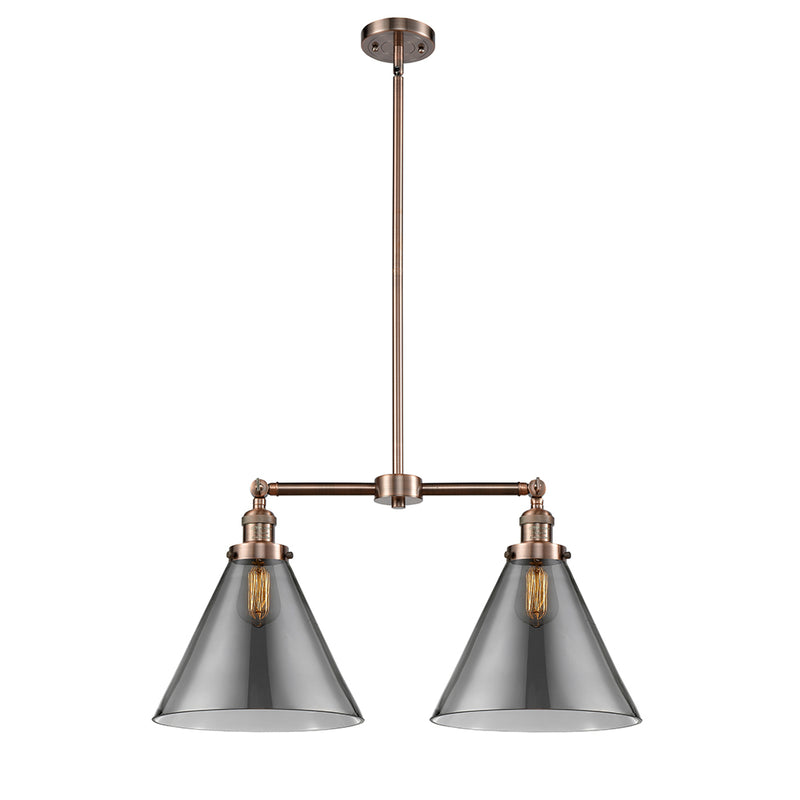 Cone Island Light shown in the Antique Copper finish with a Plated Smoke shade