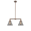 Cone Island Light shown in the Antique Copper finish with a Plated Smoke shade