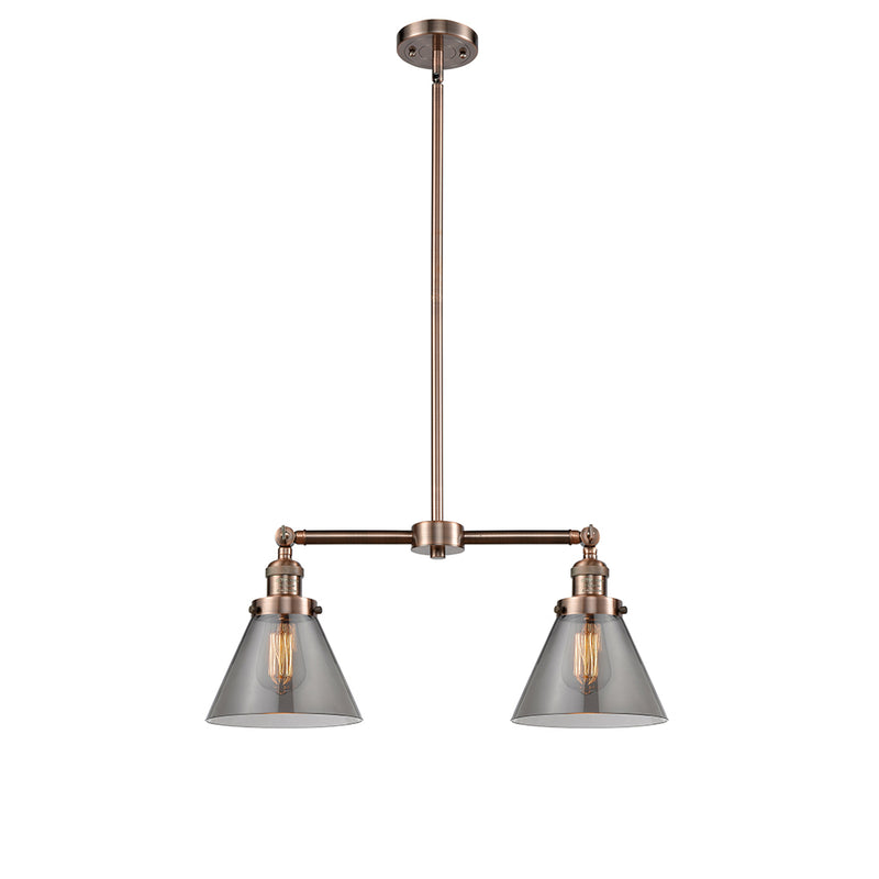 Cone Island Light shown in the Antique Copper finish with a Plated Smoke shade