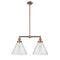 Cone Island Light shown in the Antique Copper finish with a Seedy shade