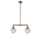 Oxford Island Light shown in the Antique Copper finish with a Clear shade