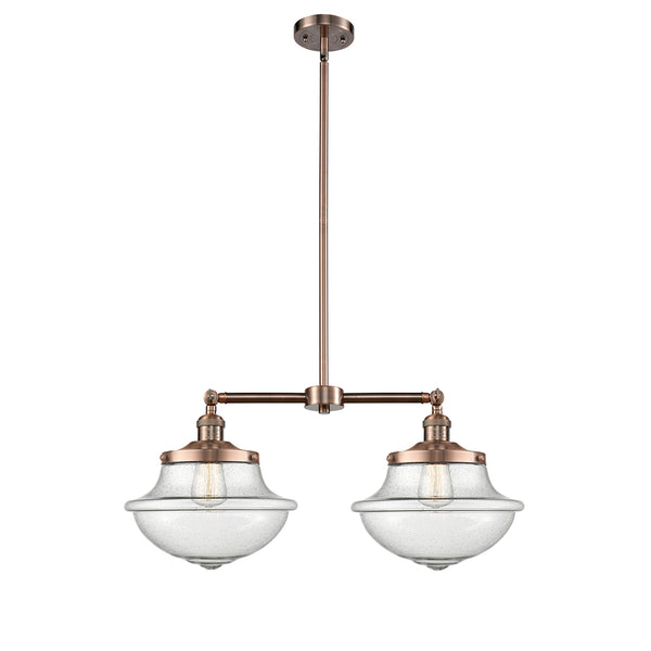 Oxford Island Light shown in the Antique Copper finish with a Seedy shade