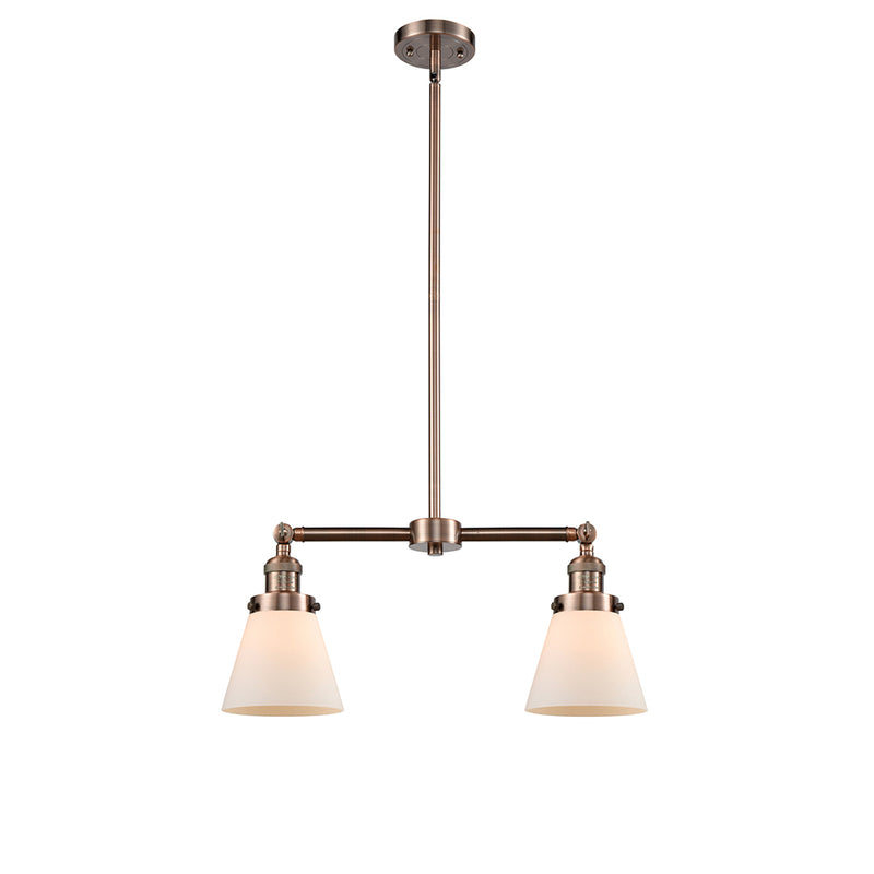 Cone Island Light shown in the Antique Copper finish with a Matte White shade