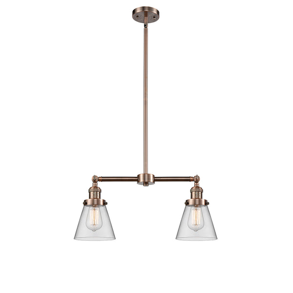 Cone Island Light shown in the Antique Copper finish with a Clear shade