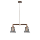 Cone Island Light shown in the Antique Copper finish with a Plated Smoke shade